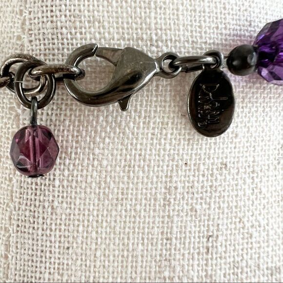 Vintage Joan Rivers Purple Teardrop Faceted Plastic Necklace 22”-25”L - Picture 6 of 6